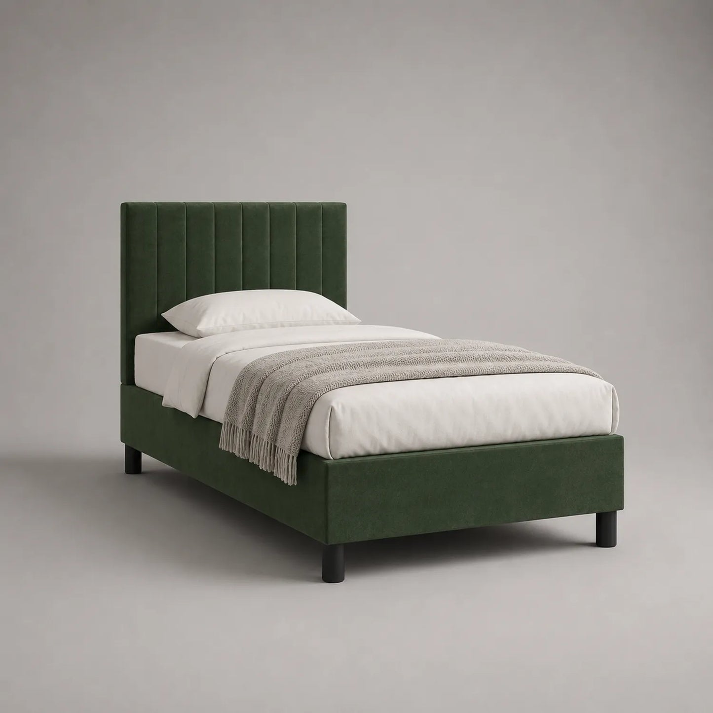 Einzelbett Samtbezug Grün 200x100 cm