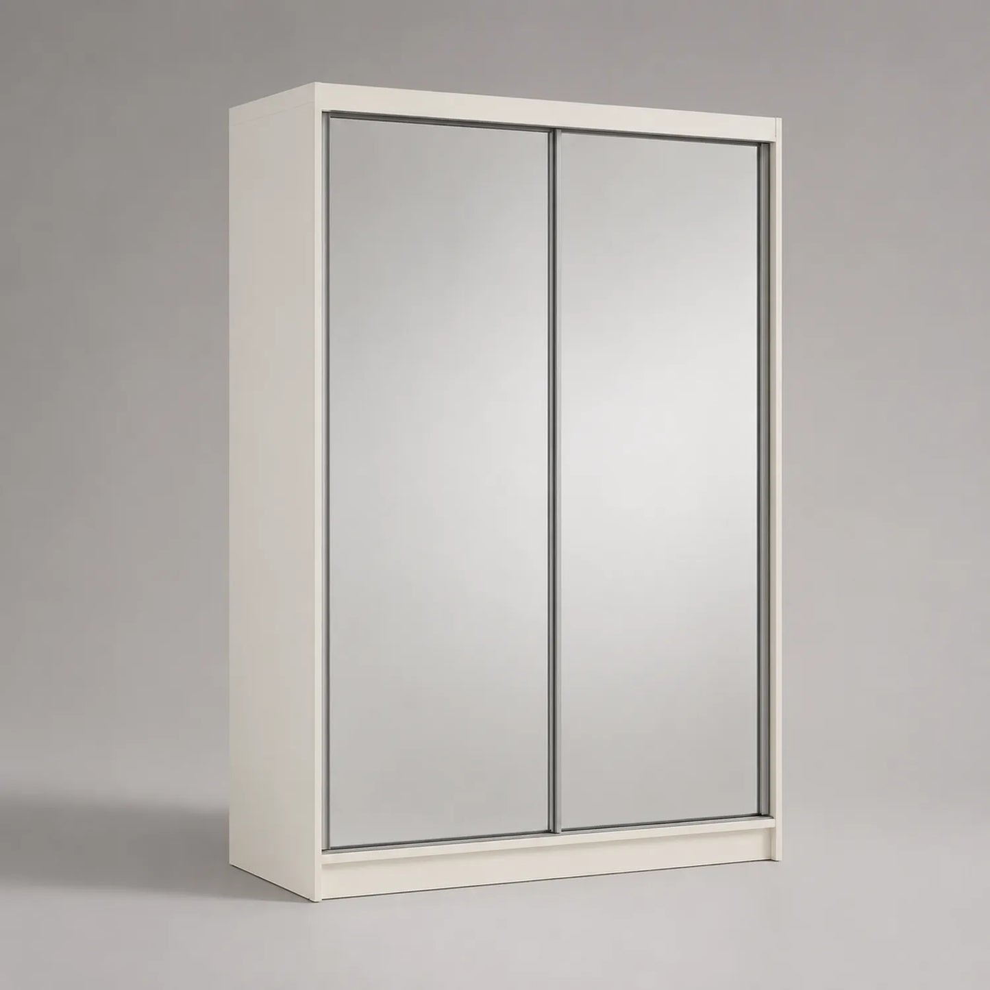 Schiebetürenschrank mit Spiegelglas Weiß 200x60x220 cm