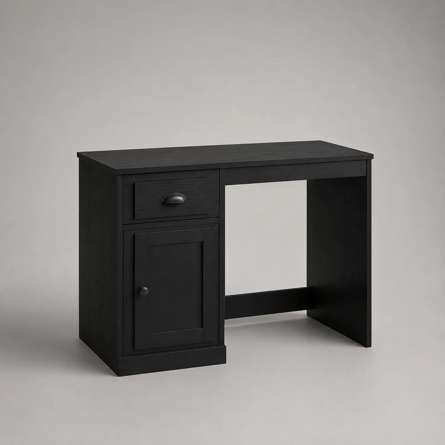 Schreibtisch aus Holzwerkstoff mit Schublade und Tür Schwarz 120x50x75cm