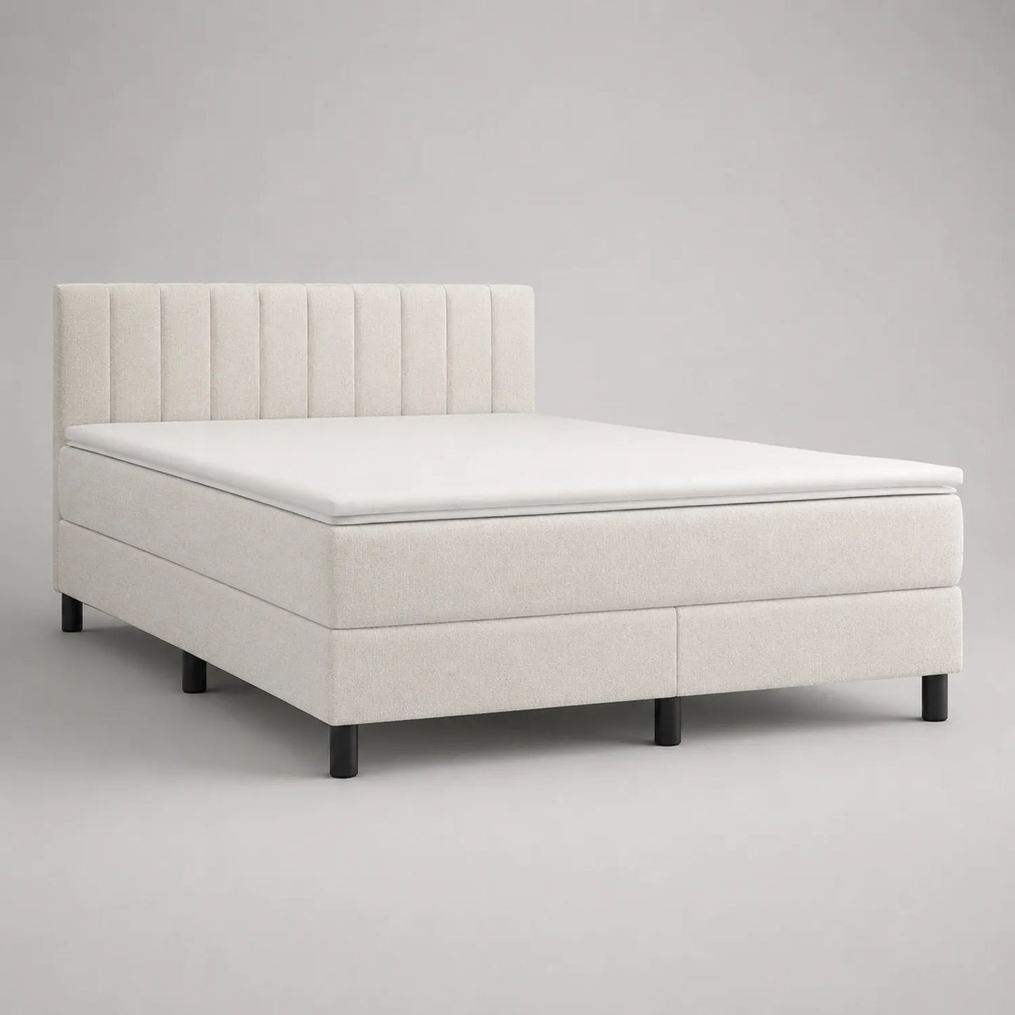 Boxspringbett 160x200 cm Creme Polyester