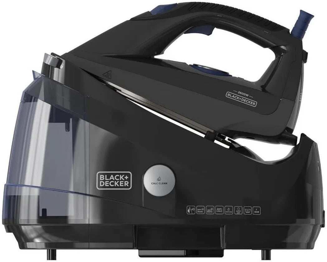 Dampfbügelstation Black & Decker BXSS2600E, schwarz, 7 bar Dampfdruck, mit Anti-Kalk-System