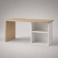 Eckschreibtisch mit Regal Holzfaserplatten Eiche/Weiß 120x60x75 cm