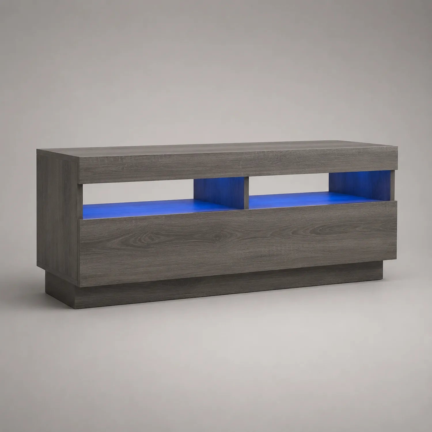 Lowboard mit LED-Beleuchtung Holzoptik Grau 120cm