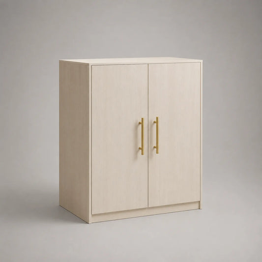 Schrank mit 2 Türen aus Kiefernholz 100x50x120cm Beige