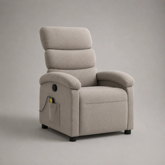 Elektrischer Relaxsessel Beige Strukturpolyester 80x90x100 cm