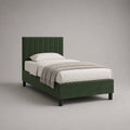 Einzelbett Samtbezug Grün 200x100 cm