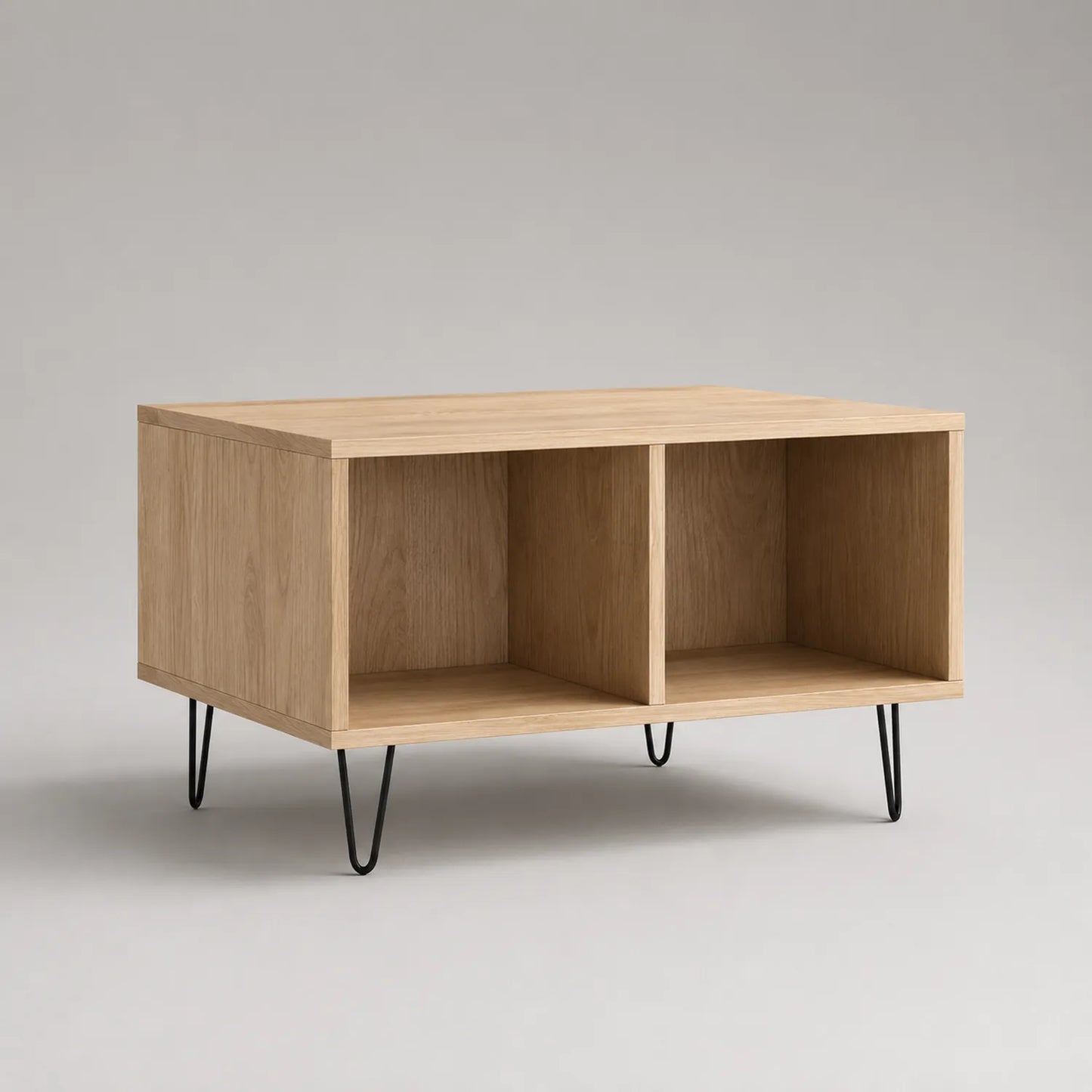 Couchtisch aus Holz mit Metallbeinen