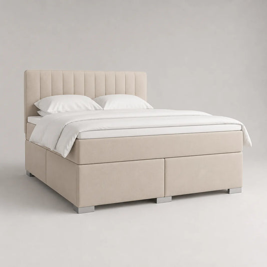 Boxspringbett 180x200 cm Beige Polyester