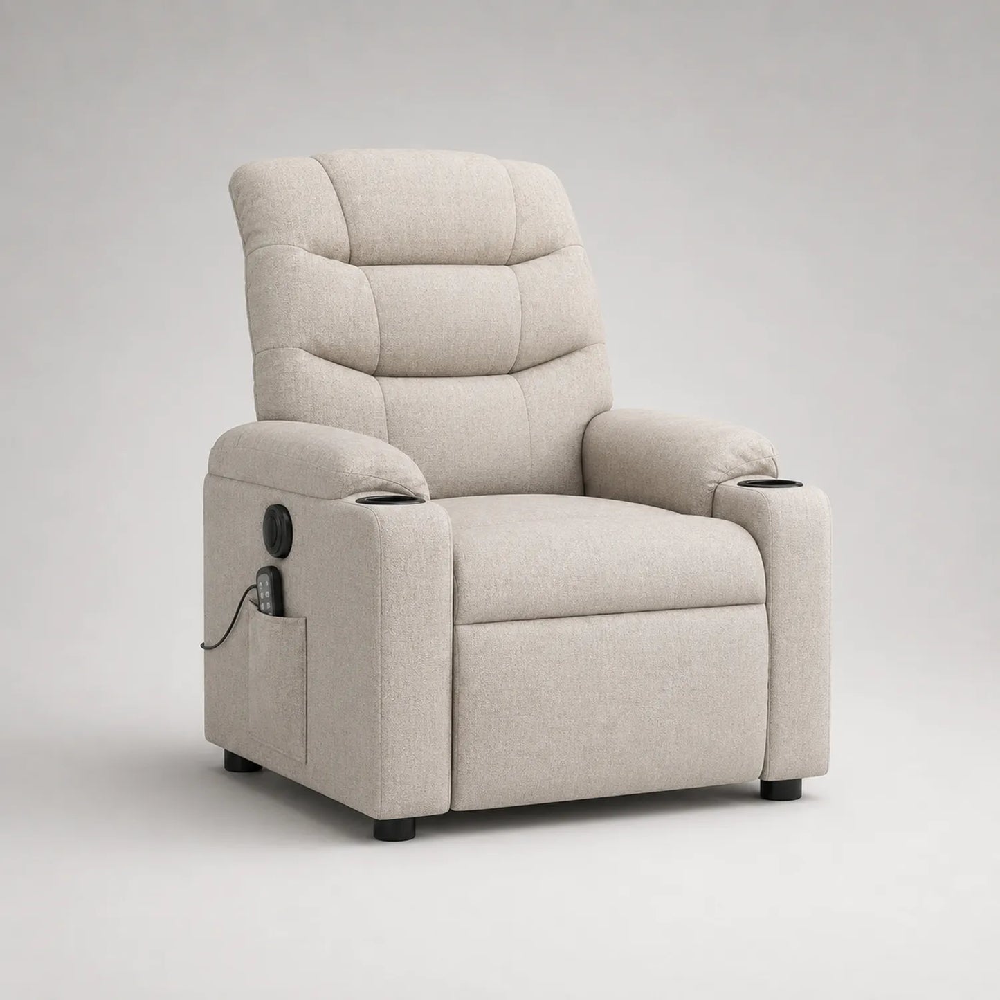 Verstellbarer Stoff-Sessel Beige mit elektrischer Funktion