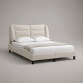 Polsterbett 180x200 cm Stoff Holz Beige