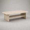 Rechteckiger Tisch aus beigem Travertin 120x60x45 cm