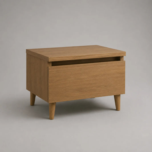 Holz Couchtisch mit Stauraum Eiche 90x60x45 cm