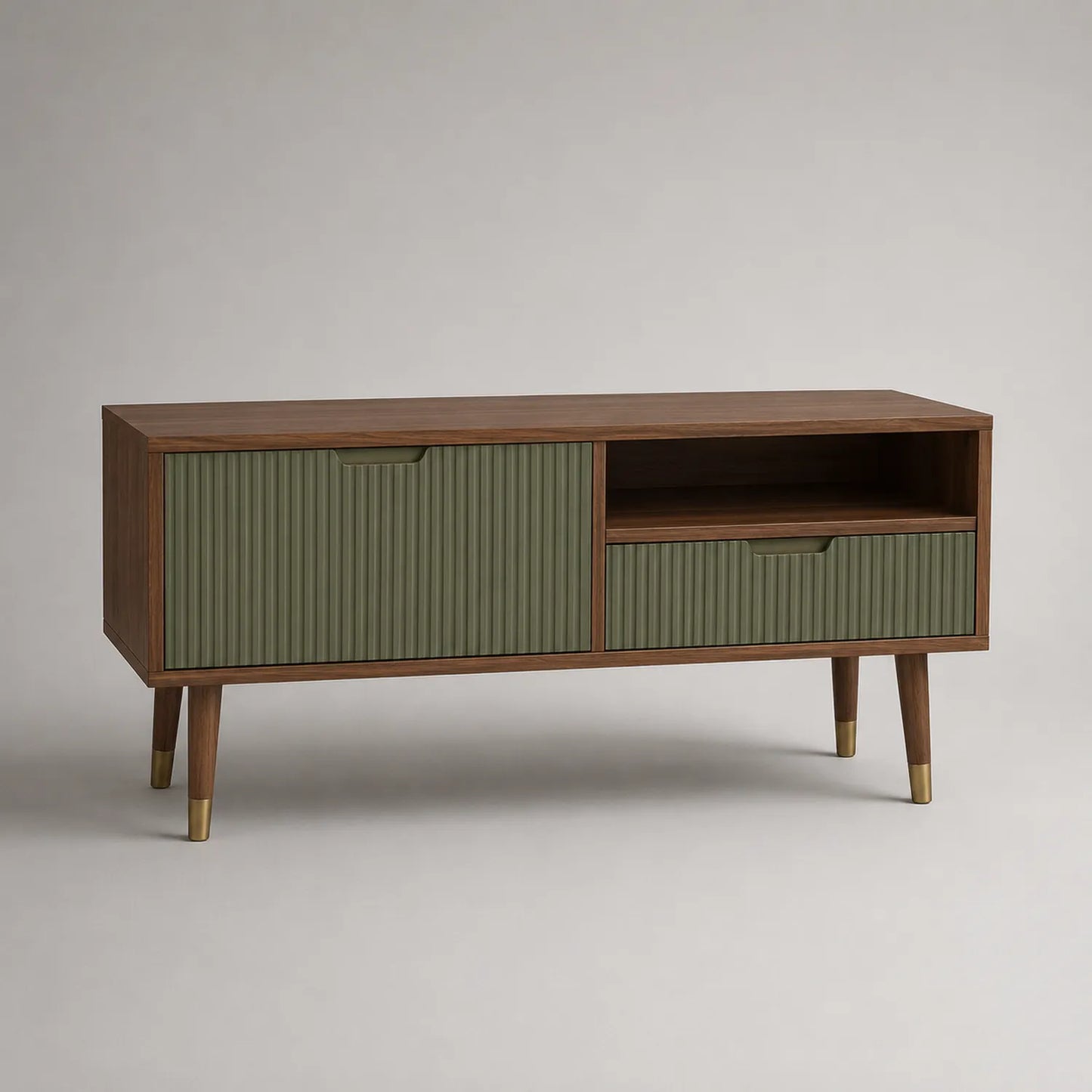 TV-Schrank aus Walnussholz und MDF, 150x40x55 cm