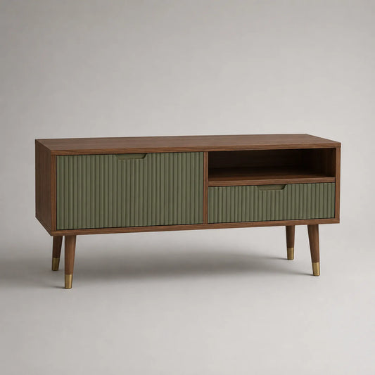 TV-Schrank aus Walnussholz und MDF, 150x40x55 cm