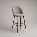 Barhocker mit Stoffbezug und Metallgestell, Beige, 105 cm