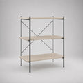 Holzregal mit Metallrahmen 80x40x120cm Beige/Schwarz