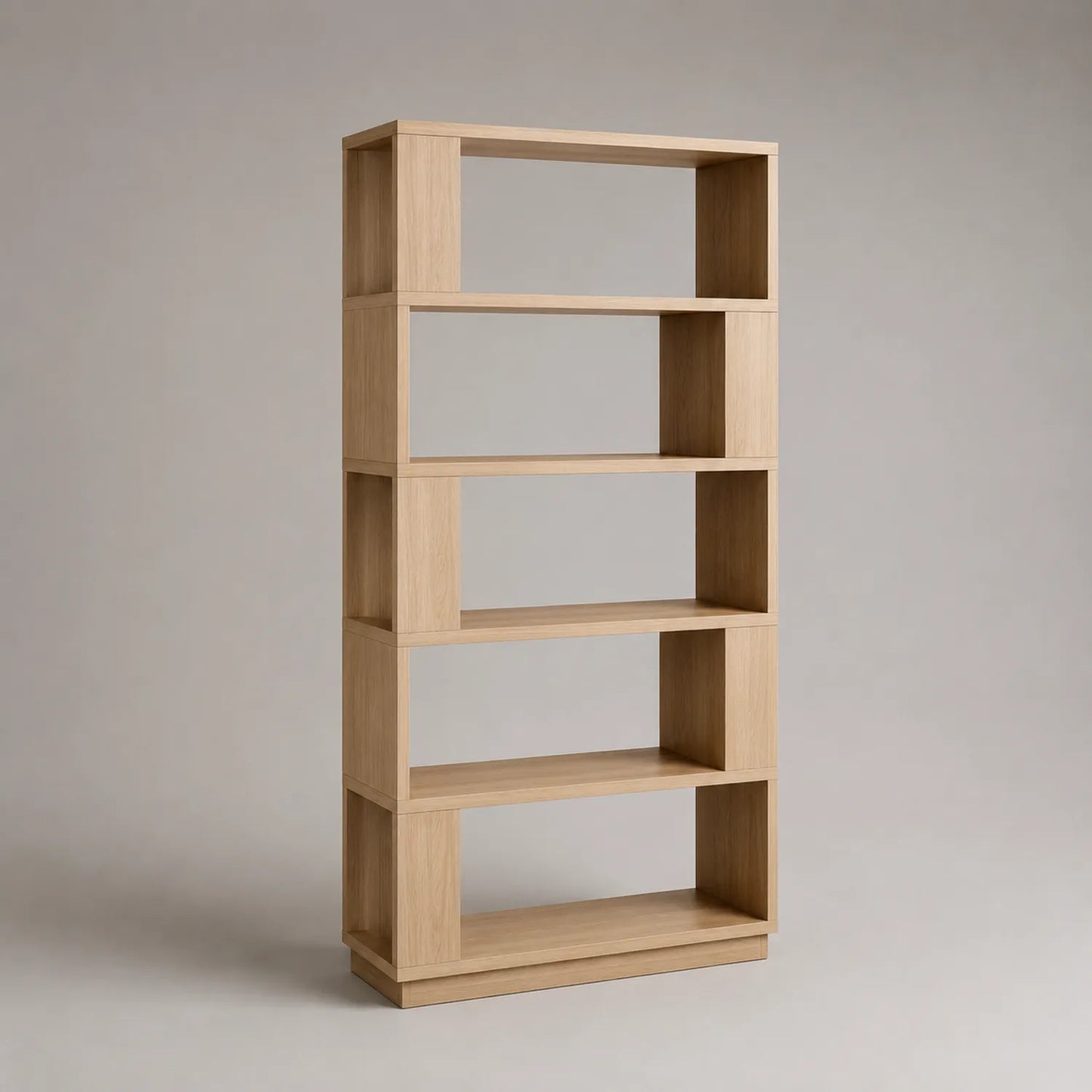 Holzregal mit 5 Fächern aus Eichenfurnier 180x80x30 cm