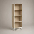 Holz Bücherregal mit Metallrahmen, 4 Regalböden, 180cm