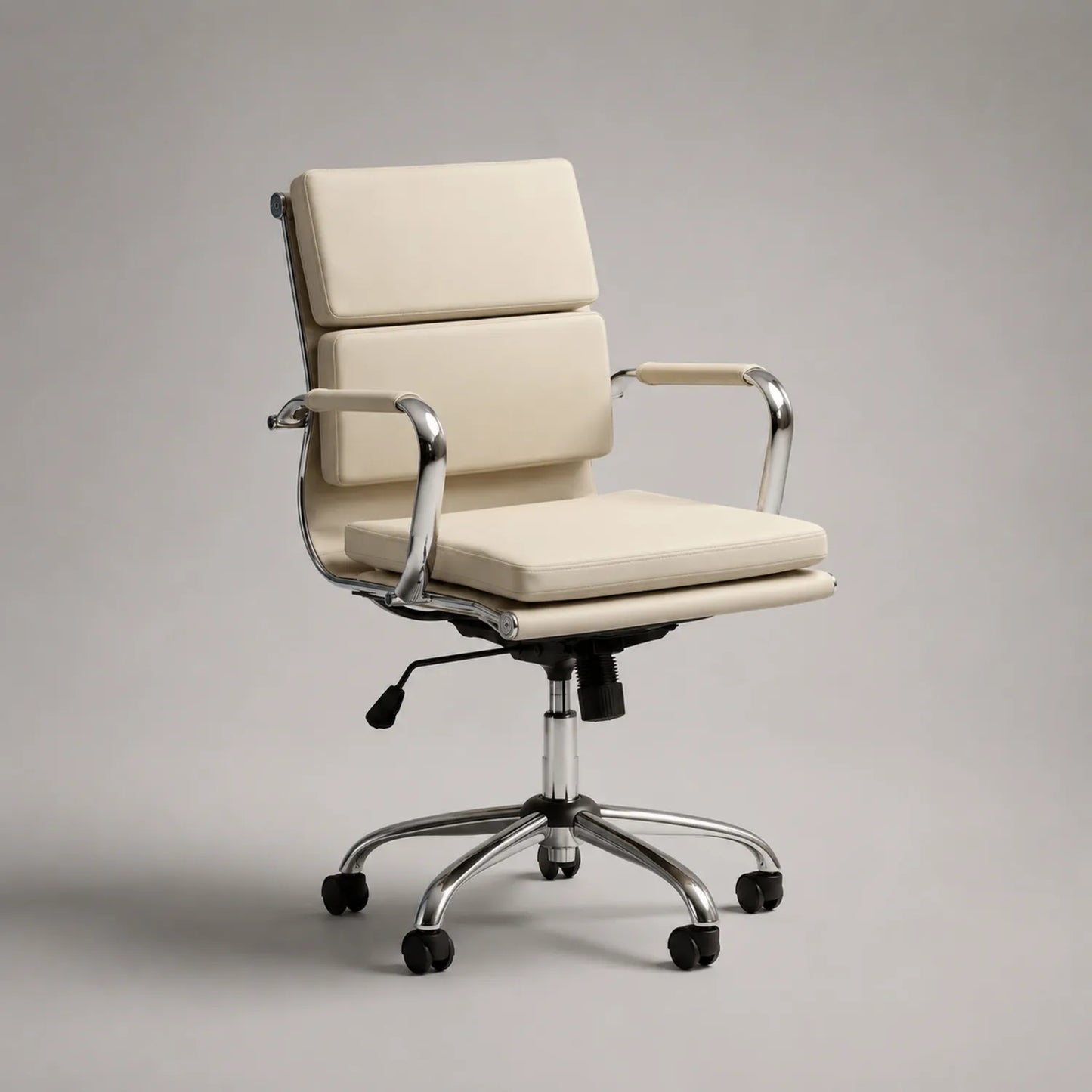 Bürodrehstuhl Kunstleder Beige Chrom