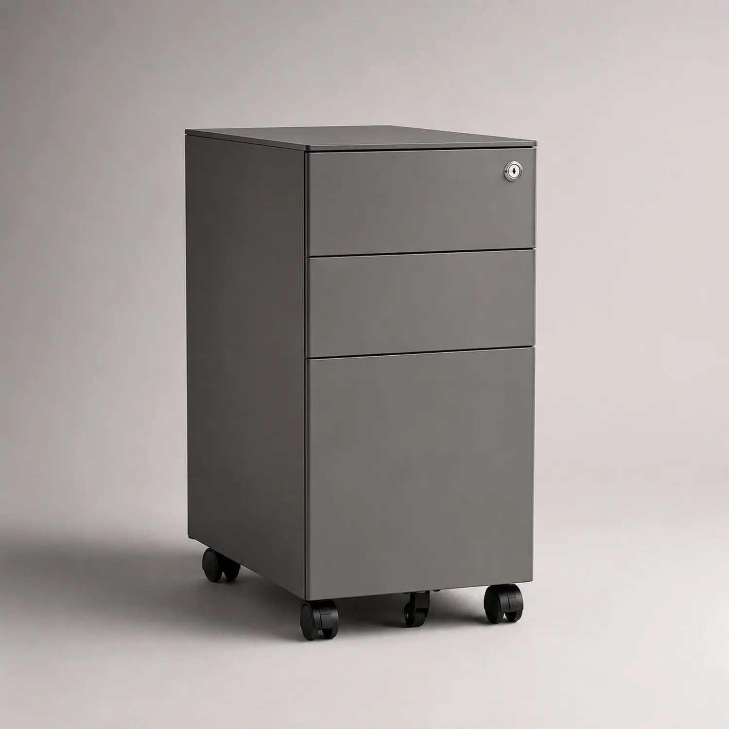 Metall Rollcontainer mit 3 Schubladen Anthrazit 60cm hoch