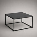 Quadratischer Keramik- und Metall-Couchtisch Schwarz 80x80x40 cm