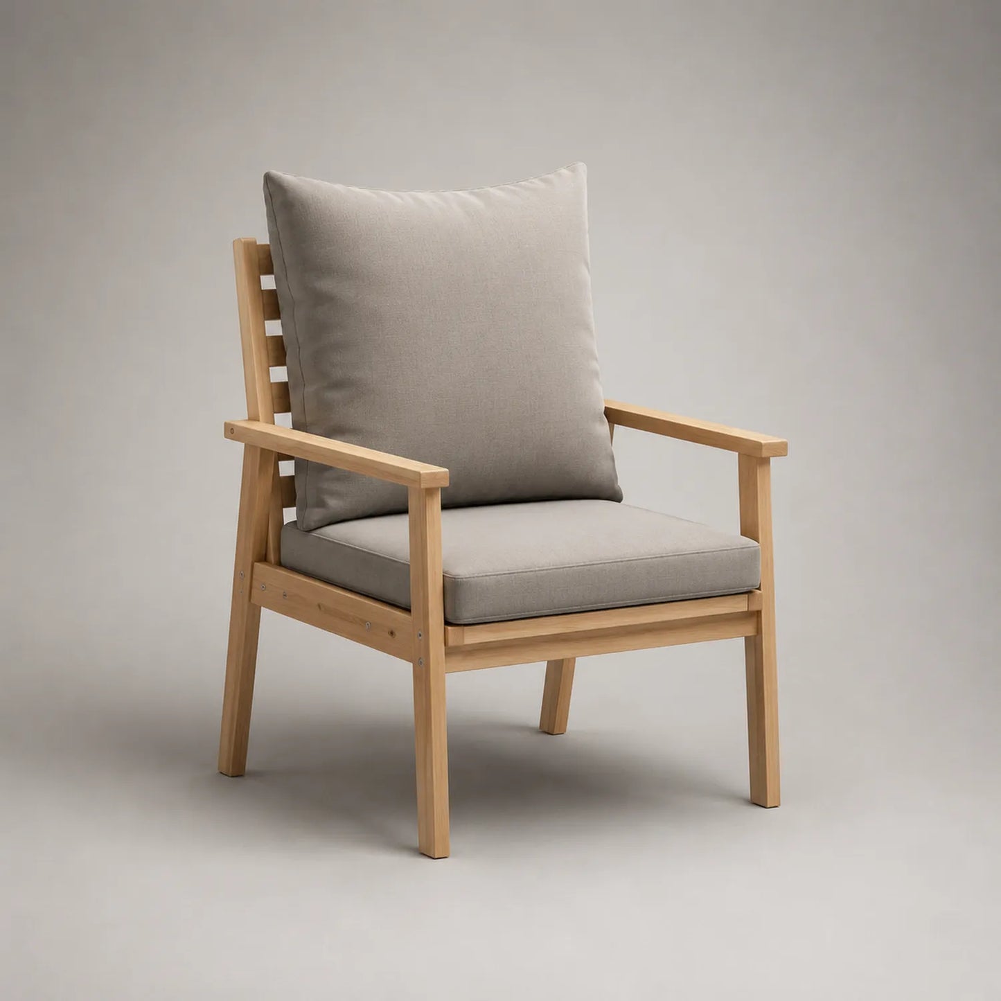 Teakholz Stuhl mit Kissen Beige 90x75x85 cm