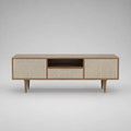Eichenholz TV-Möbel mit Rattanfronten 150x40x50cm