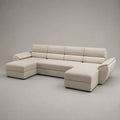 Ecksofa Stoff Beige L-Form 275x210 cm
