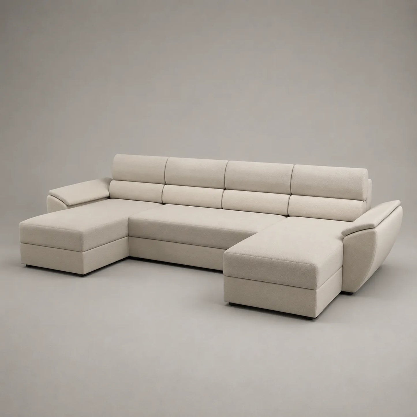 Ecksofa Stoff Beige L-Form 275x210 cm