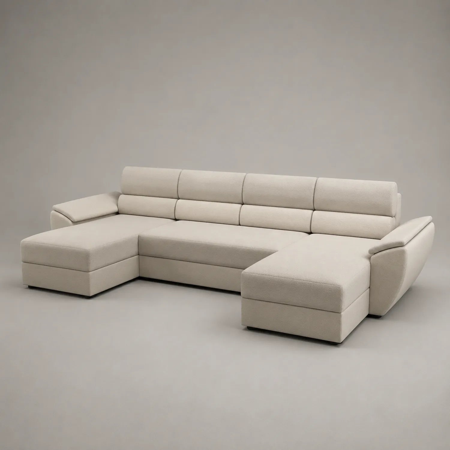 Ecksofa Stoff Beige L-Form 275x210 cm