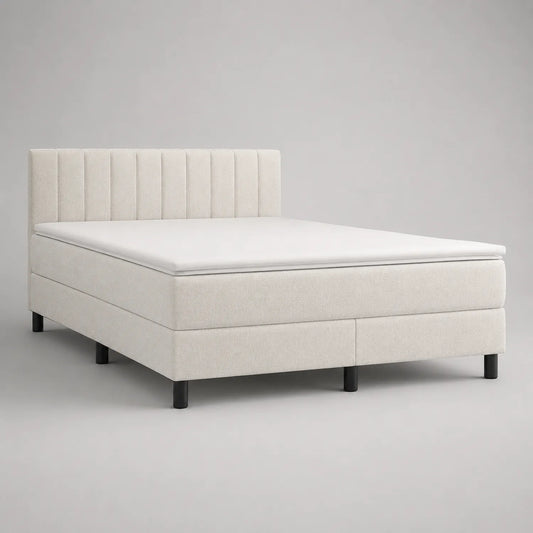 Boxspringbett 160x200 cm Creme Polyester