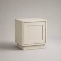 Holz Nachttisch mit Eschenfurnier Beige 60x40x40 cm