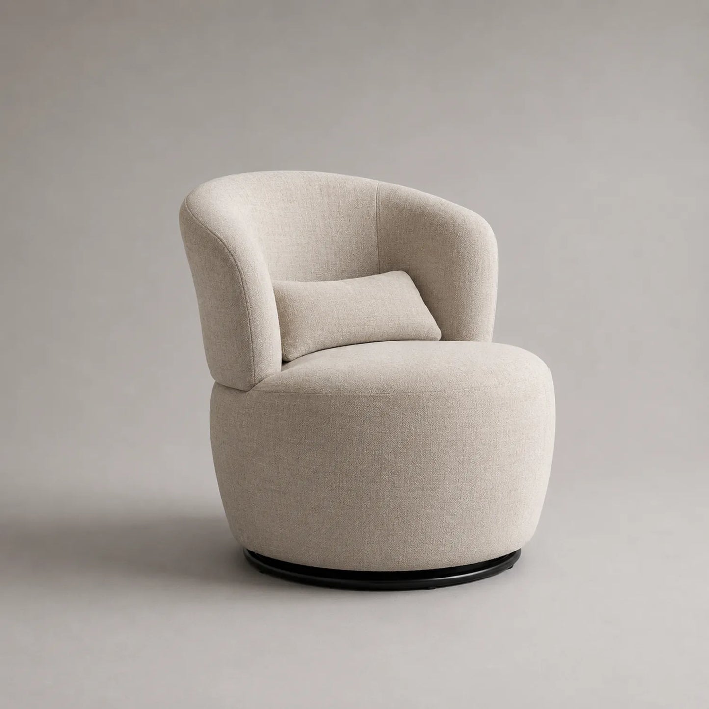 Drehbarer Sessel aus Leinenmischgewebe Beige