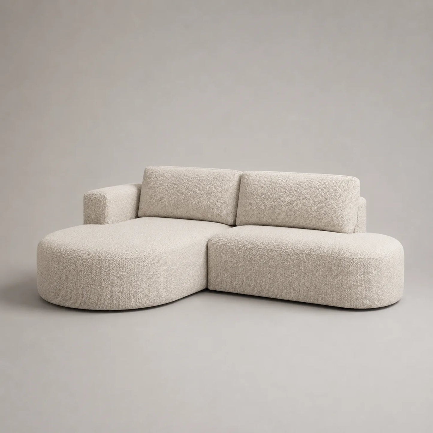 Ecksofa aus Bouclé-Stoff Beige