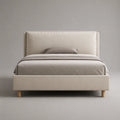 Polsterbett 180x200 cm Leinen Beige Massivholz