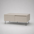 Beiger Couchtisch Holzwerkstoff mit Stahlbeinen 100x50x40cm