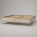Metallbettgestell mit Leinenpolsterung 200x160 cm Beige