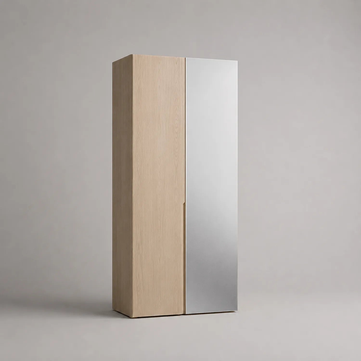 Garderobenschrank mit Spiegel Holz Eiche 200 cm Höhe