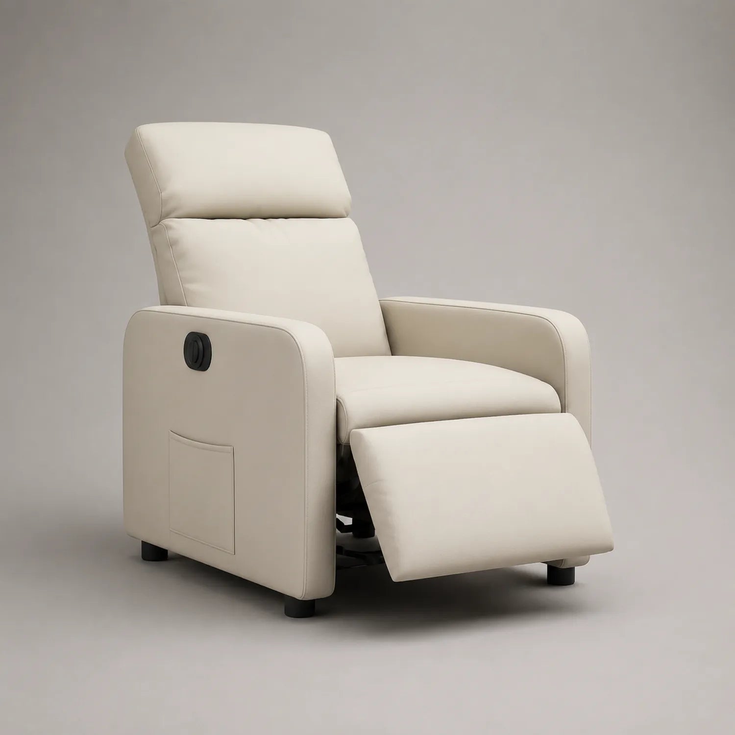 Verstellbarer Sessel aus PU-Leder, Beige