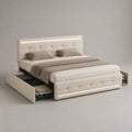 Polsterbett mit Stauraum Schubladen 200x180 cm Beige