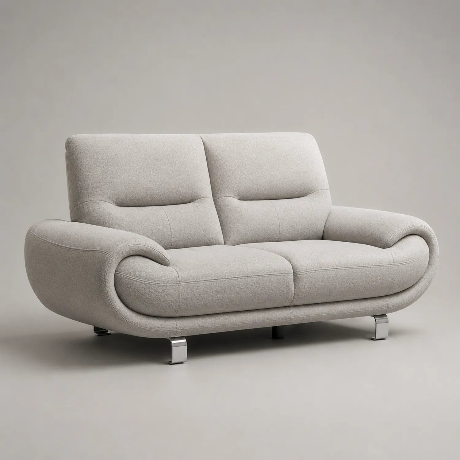 Zweisitzer Sofa Polyester Grau Metallfüße