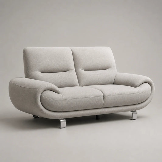Zweisitzer Sofa Polyester Grau Metallfüße