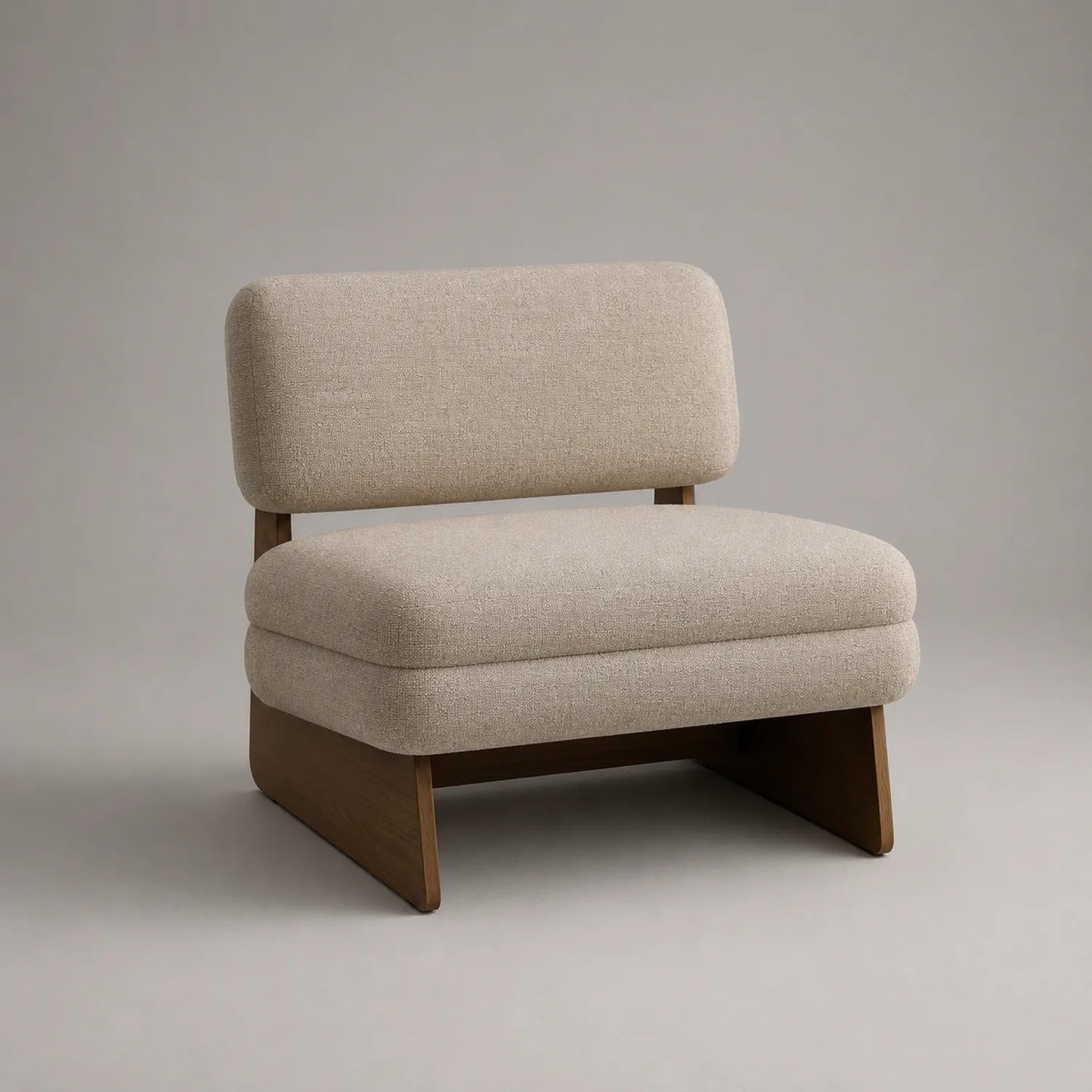 Stoffsessel mit Holzrahmen Beige