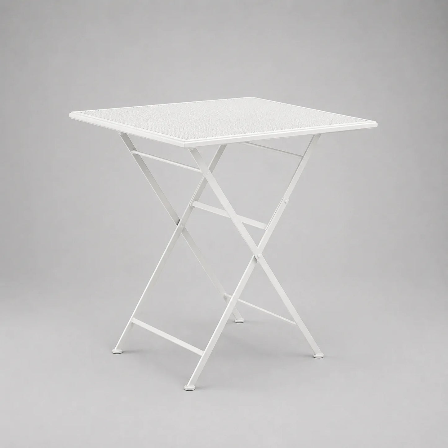 Quadratischer Klapptisch Stahl 70x70x71 cm Weiß