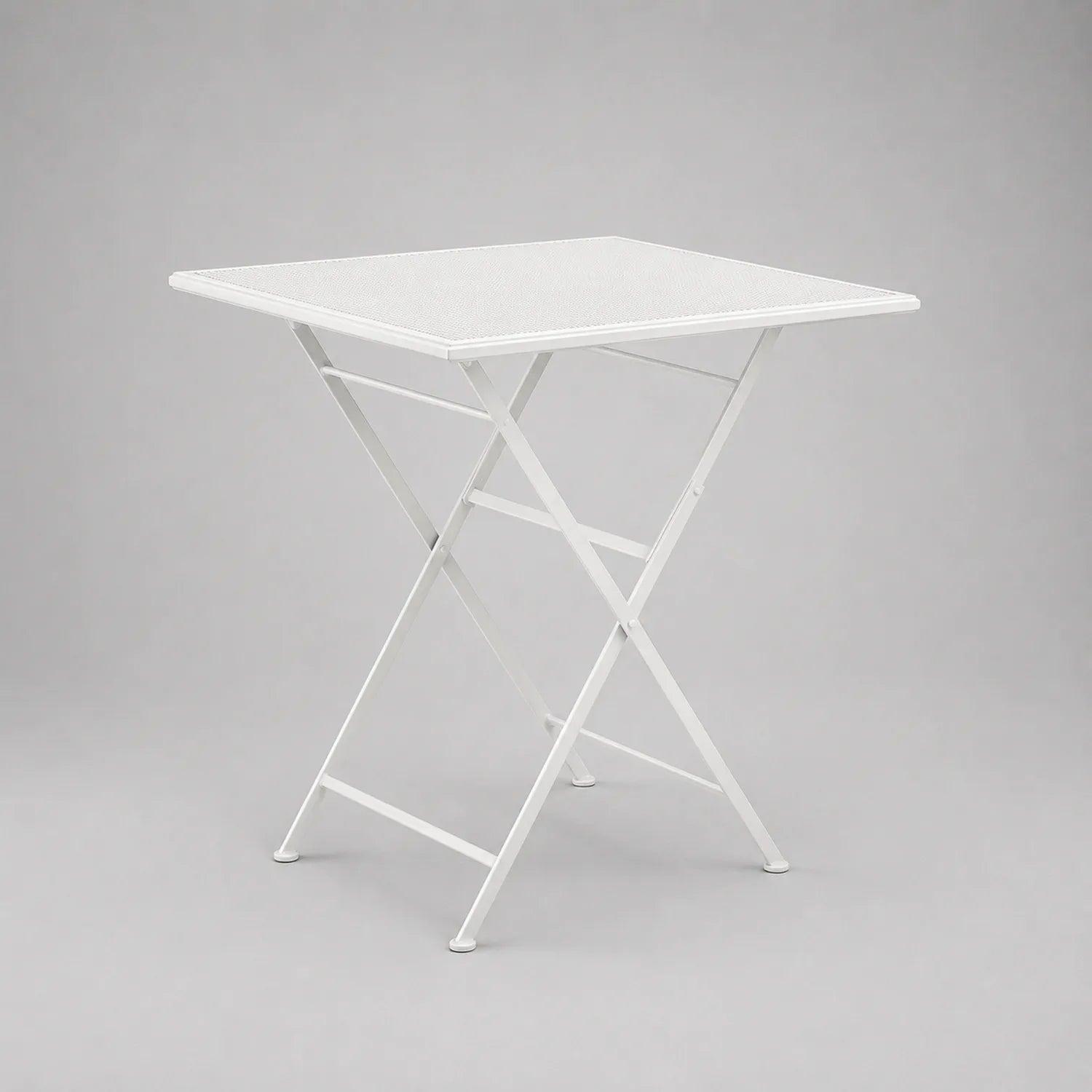 Quadratischer Klapptisch Stahl 70x70x71 cm Weiß