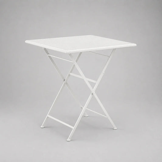 Quadratischer Klapptisch Stahl 70x70x71 cm Weiß