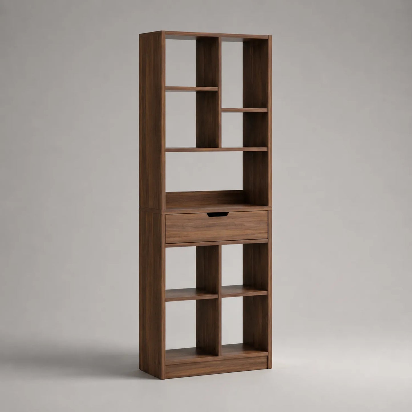 Regal mit Schublade aus Holzfurnier Walnuss 180x60x30cm