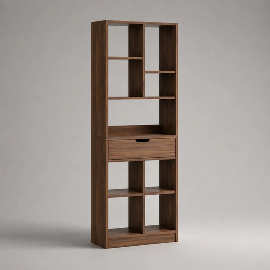 Regal mit Schublade aus Holzfurnier Walnuss 180x60x30cm