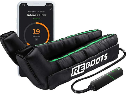 Beinmassagegerät Reboots Go Lite schwarz – Fernbedienung, bis 90 min Laufzeit