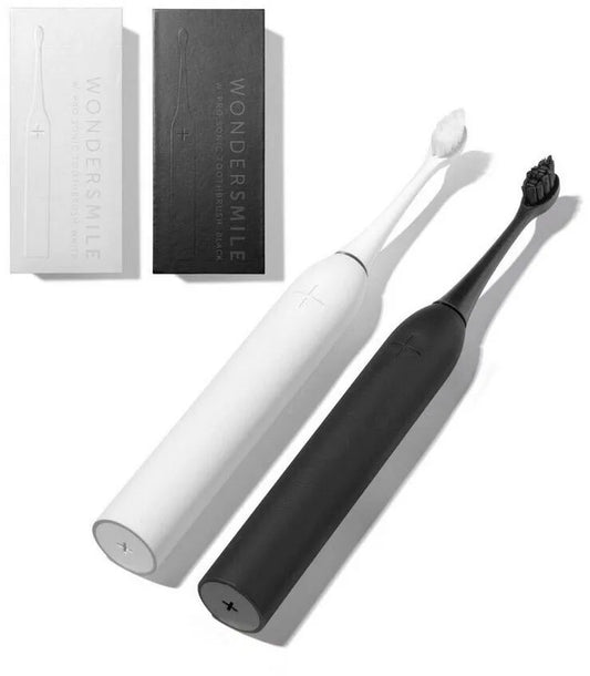 Schallzahnbürste Wondersmile Pro Sonic Toothbrush – weiss/schwarz, Timer, zweitem Handstück, Akku